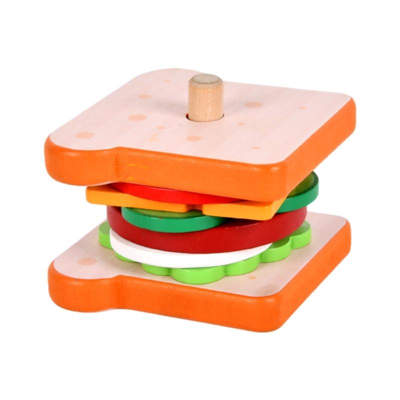 

Creative Sandwich Hamburger Design Stacking Game Food Play Toy for Toddler Fine Motor Skill Development Cognitive Growth