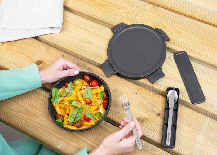 Brabantia make&amp;take lunch box portavivande rotondo 1l dark grey