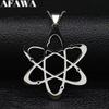 Kohlenstoffatom Physik Chemie Anhänger Halskette für Damen Herren Edelstahl Wissenschaft Chemische Kette Schmuck collares N612S02