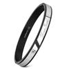 Stylish Zirconia Open Cuff Bracelet - 4MM/6MM Stainless Steel Couple Design