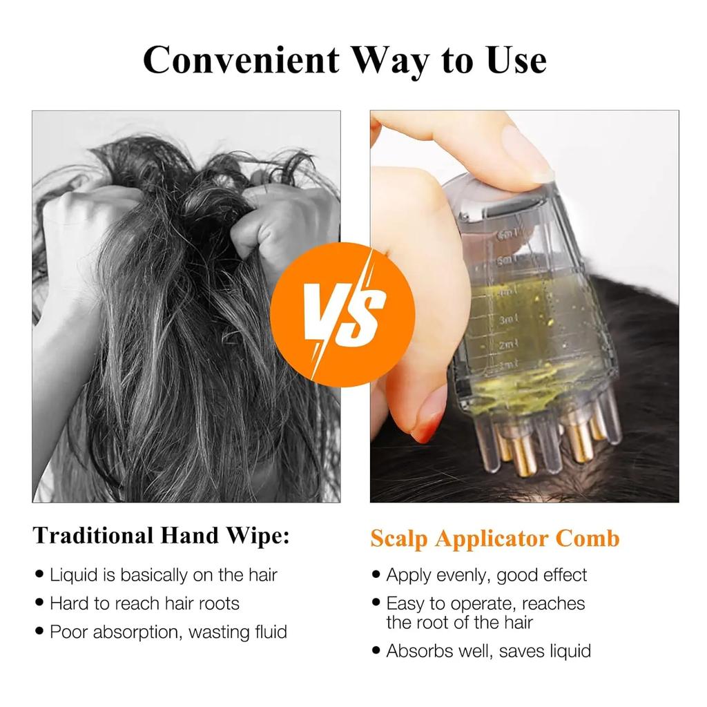 Scalp Care Liquid Comb Roller Ball Hair Strengthening Liquid Dispenser Comb Massage Comb Hair Growth Essential Oil Applicator