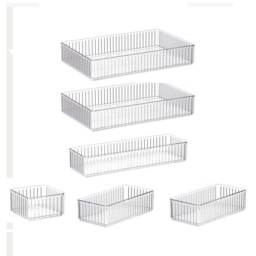 Makeup Organizer Caddy Acrylic Stackable Transparent Vanity Storage Bin for Cabinet Countertop Kitchen Dresser Hair Accessories