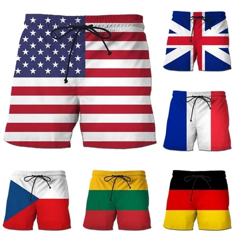 3D-Druck Nationale Flagge Grafik Badeshorts für Herren Sommer Lustig Lässig Boardshorts Badebekleidung Schnelltrocknend Herren Badehosen