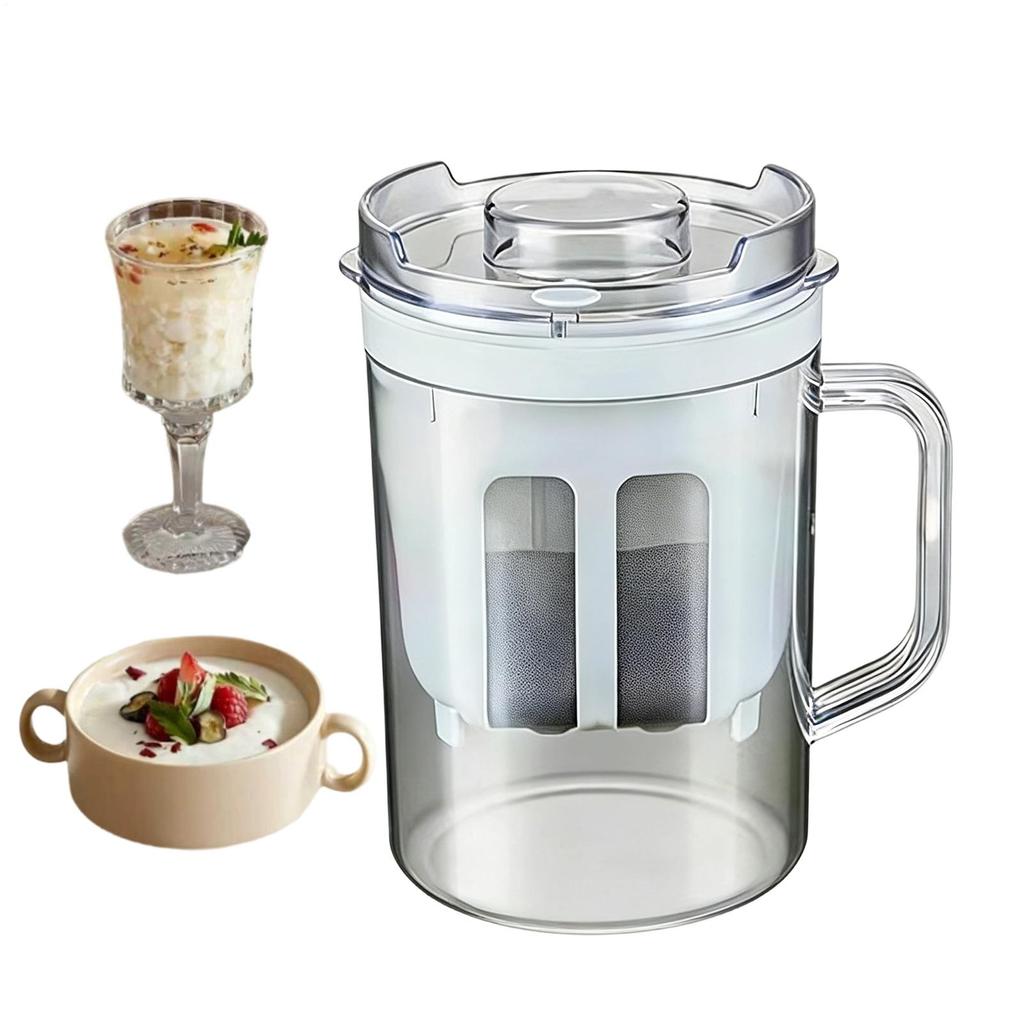 Yogurt Strainer Reusable Food Filter Whey Separator with Fine Mesh and Lid for Cheese Soybean Milk Berry Soup Fruit Juice Coffee
