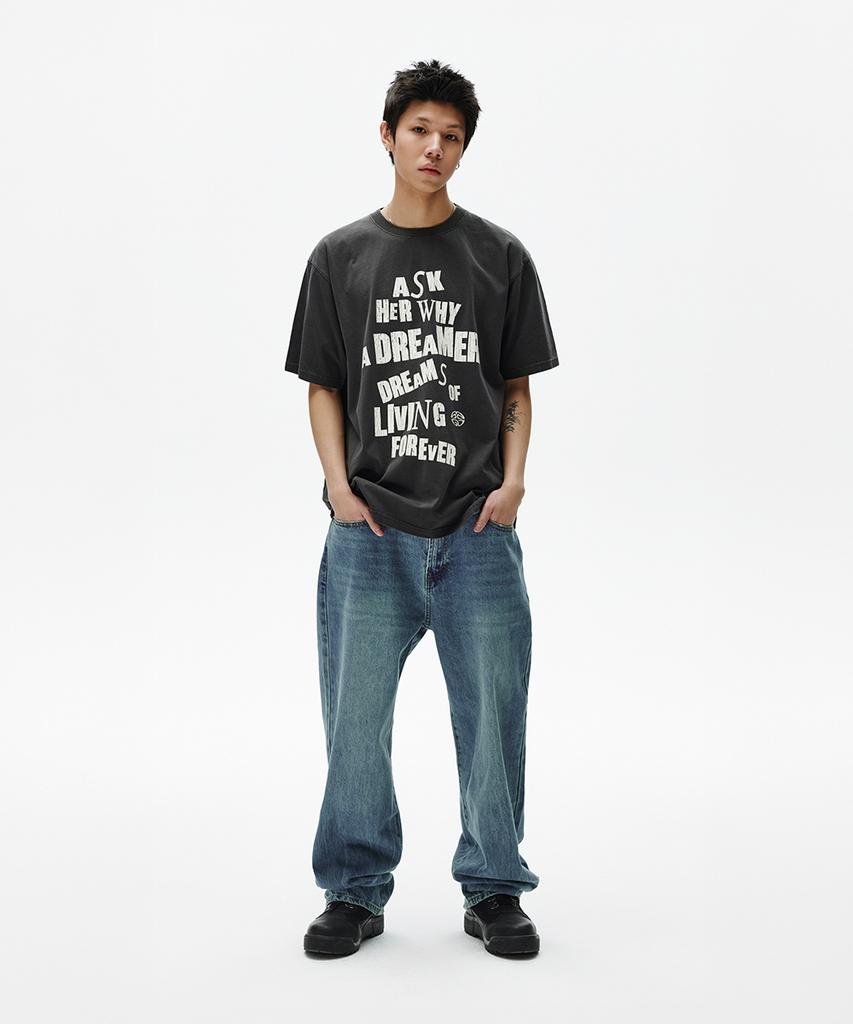 MAHAGRID Dreamer Pigment Tee Charcoal(Mg2Fmmt536A)