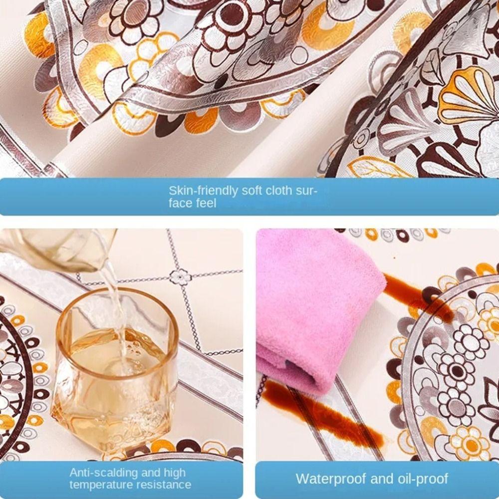 PVC Floral Tablecloth 90x150cm Dessert Table Cover Home Decoration Tea Table Cover  Wedding