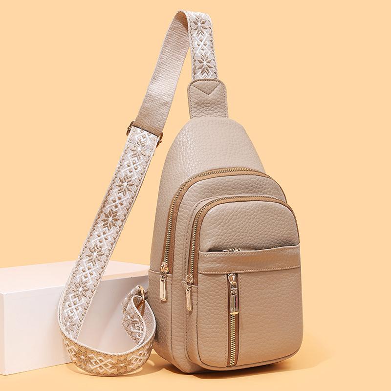 Women's Chest Bag Wide Shoulder Bag Vintage Crossbody Bag