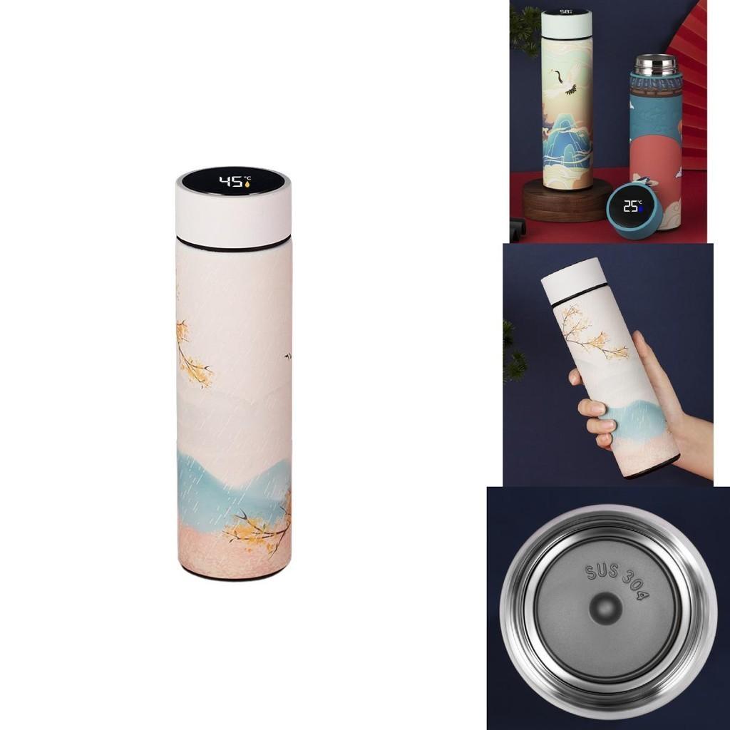 Tasse de voyage isolée en acier inoxydable avec filtre à thé et affichage LED de la température