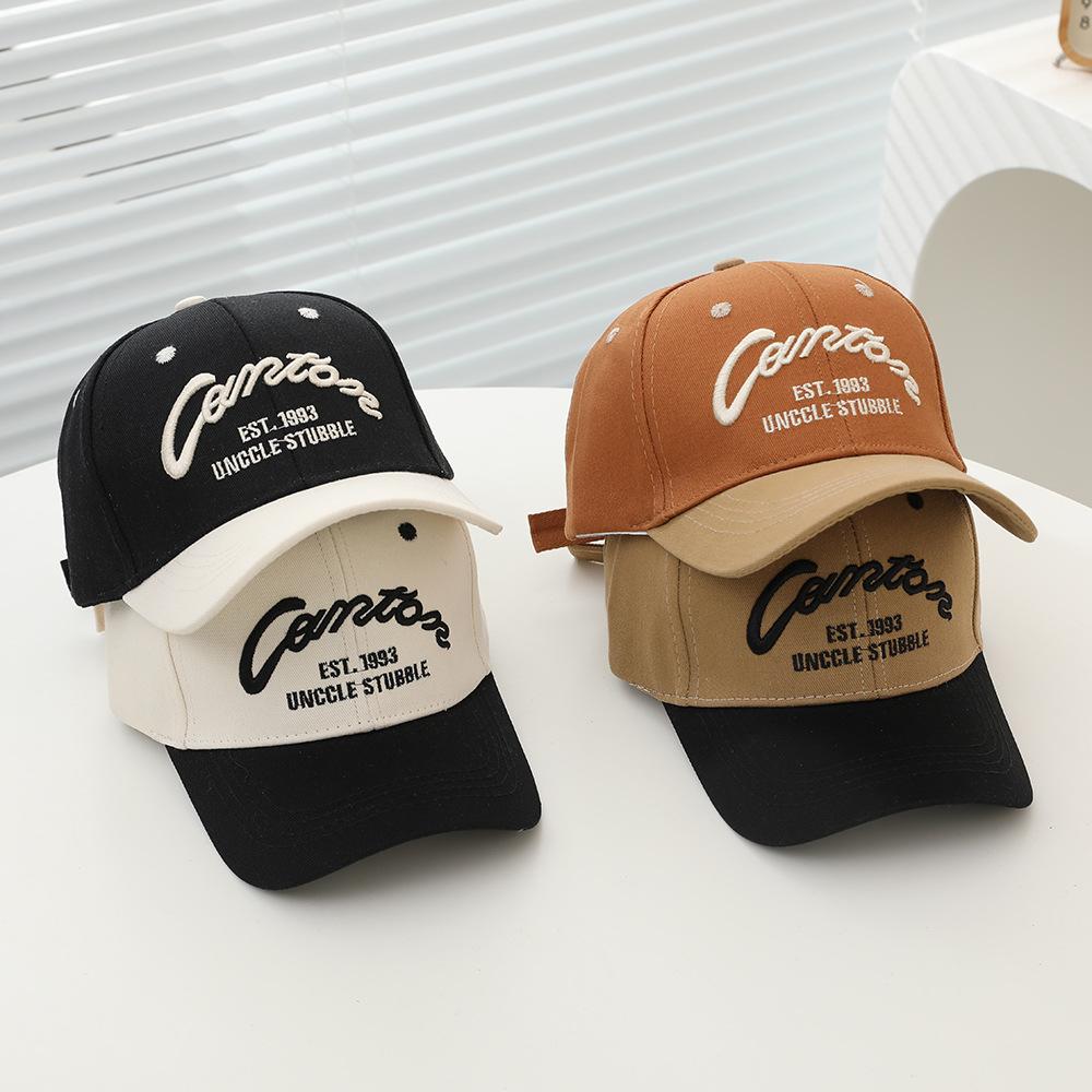 Children Baseball Cap Letters Embroidery Fashion Spring Summer Cap for Kids Boy Girl Sun Hats 52-54cm Bicolor Cotton