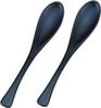 Wakaizumi Lacquerware Porridge Matte Set of Dishwasher-Safe Spoon, Black, 2, H-60-16
