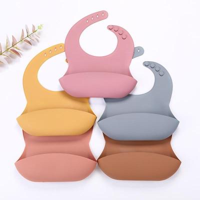 1pc Waterproof Bibs Baby Silicone Bibs Burp Cloths Adjustable Feeding Apron