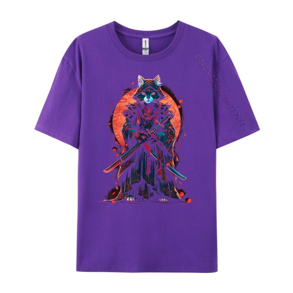 Cat Samurai Ninja Cat Samurai Art Ukiyo E Designer T Shirt Streetwear Unisex Lovers Day 3d Printed T Shirts Adult T Shirts For Men