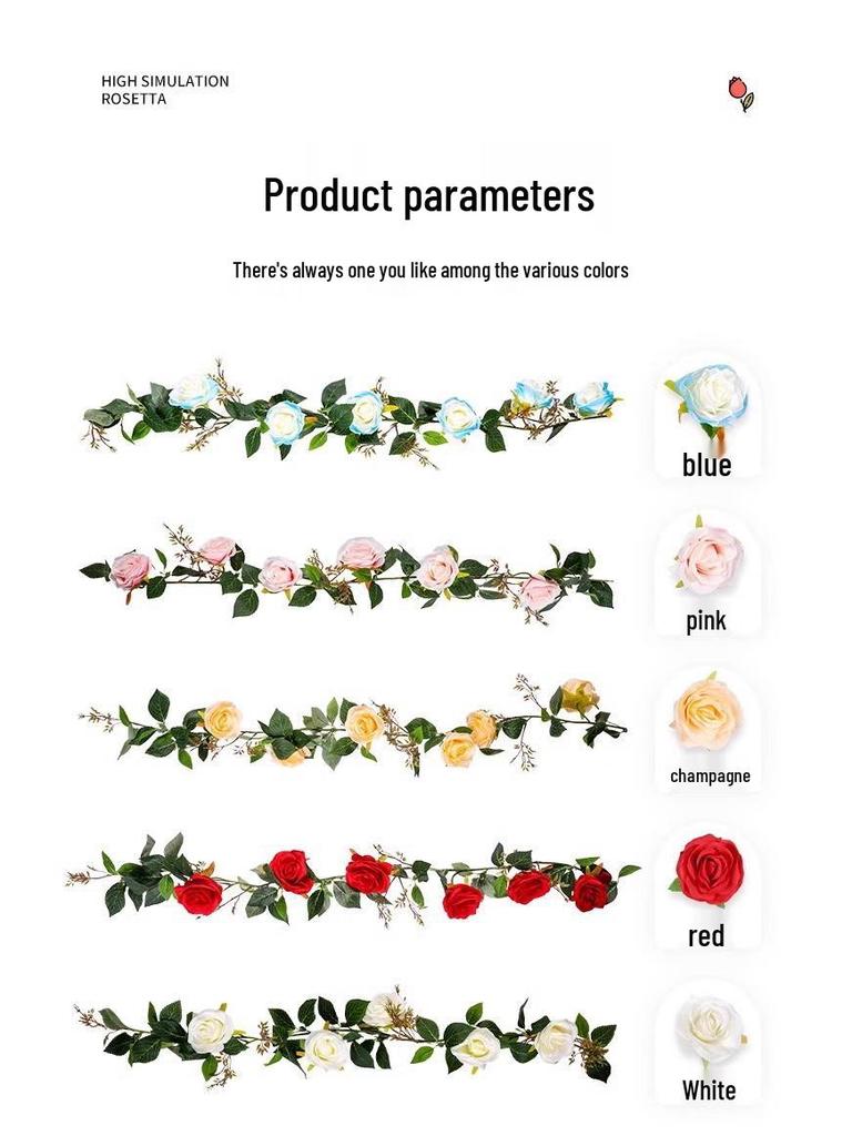 Künstliche Rosenranke zur Rohr- und Drahtdekoration