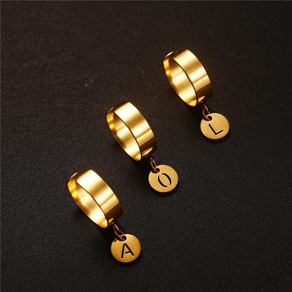 

Европейское и американское модное кольцо с подвеской в виде буквы из нержавеющей стали K