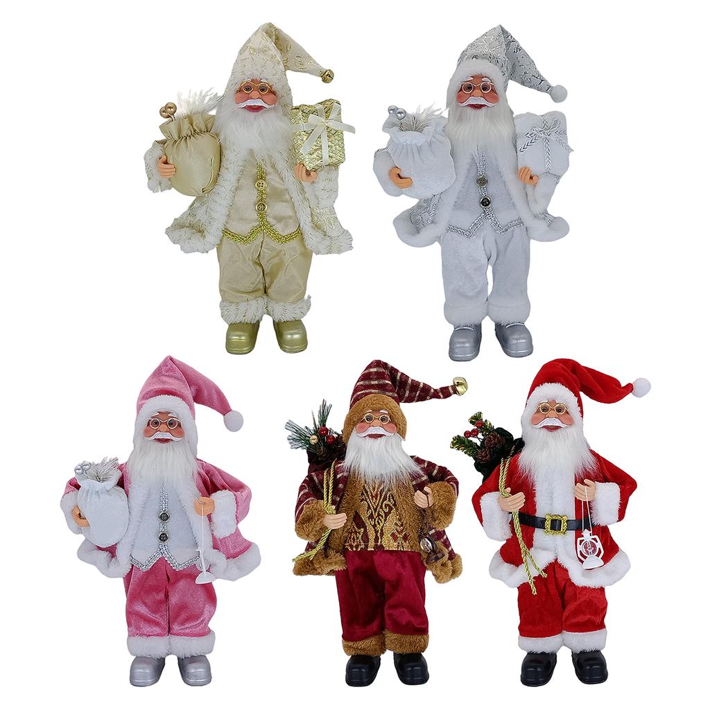 Santa Claus Doll Statue Christmas Standing Holiday Figurine Collection Xmas Tree