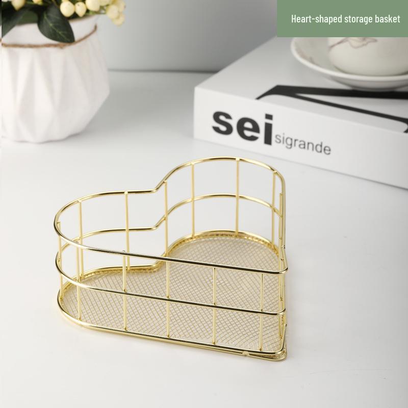 Nordic Iron Art Desktop Organizer and Jewelry Storage Basket