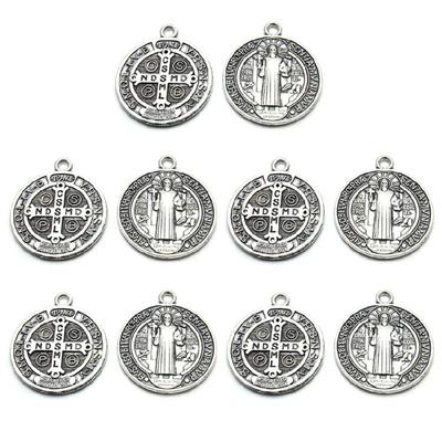 Cristo Redentor Saint Benedict Nursia Patron Against Evil for Cross Medal Charm