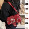 Spicy Girl Leopard Print Underarm Bag Y2K Locomotive Pack Trend Rivet Shoulder Bag Shopping