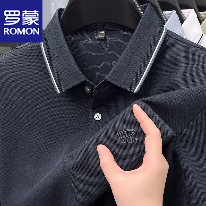 

ROMON Men s Short Sleeve Polo T-Shirt 3XL