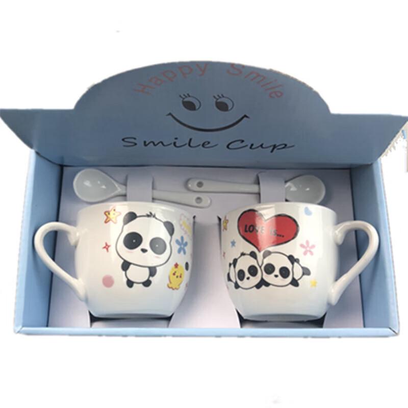 Panda Ceramic Mug with Handle and Spoon