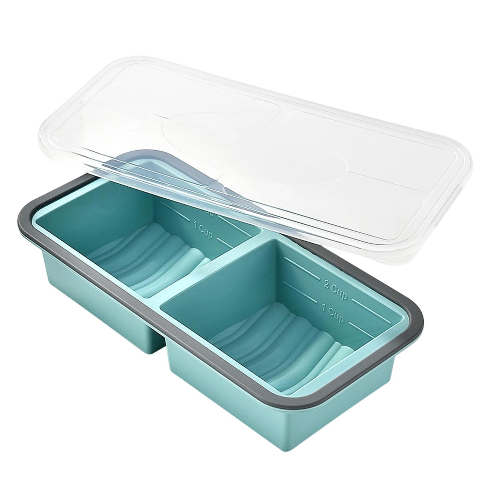 

Nonstick Dual Compartment Loaf Pan with Measurement Markings and Lid for Baking Bread Cakes Meatloaf One Size синий