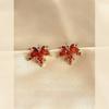 Female Niche Personality Red Maple Leaf Earrings