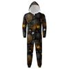 Halloween Print Family Matching Hooded Long Sleeved Zippered Jumpsuit Set