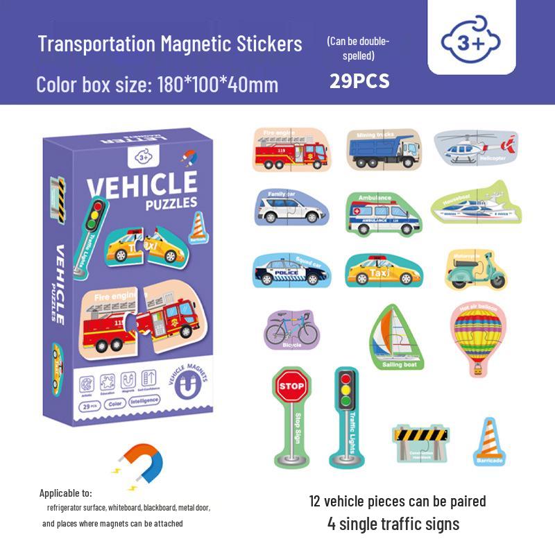 

Магнитные наклейки-пазлы для раннего развития для детей 0-3 лет