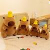 Poupée Peluche Capybara Moelleuse Kawaii Oreiller Capybara avec Tortue Jouet en Peluche Animaux Enfants Jouets Cadeau d'Anniversaire Décoration de Maison