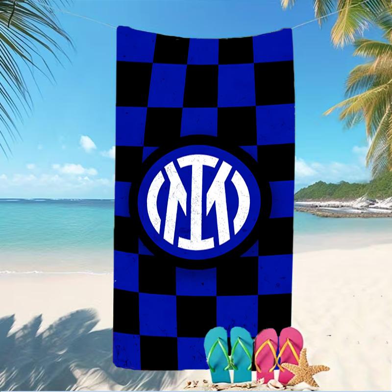 Beach Towel with FC Inter Milan logo Pattern - soft,absorbent,machine washable Lightweight&Modern,swimming,Travel Essentials