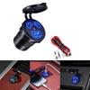 Double PD45W Fast Charging Car Charger Socket with LED Light Waterproof USB QC3.0 Charger Adapter for 12V/24V Car Boat