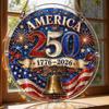 Acrylic Jigsaw Puzzle Suncatcher, US 250th Anniversary DIY Sun Catcher Kit, Stained Glass Style Patriotic Window Hanging Ornament for Independence Day