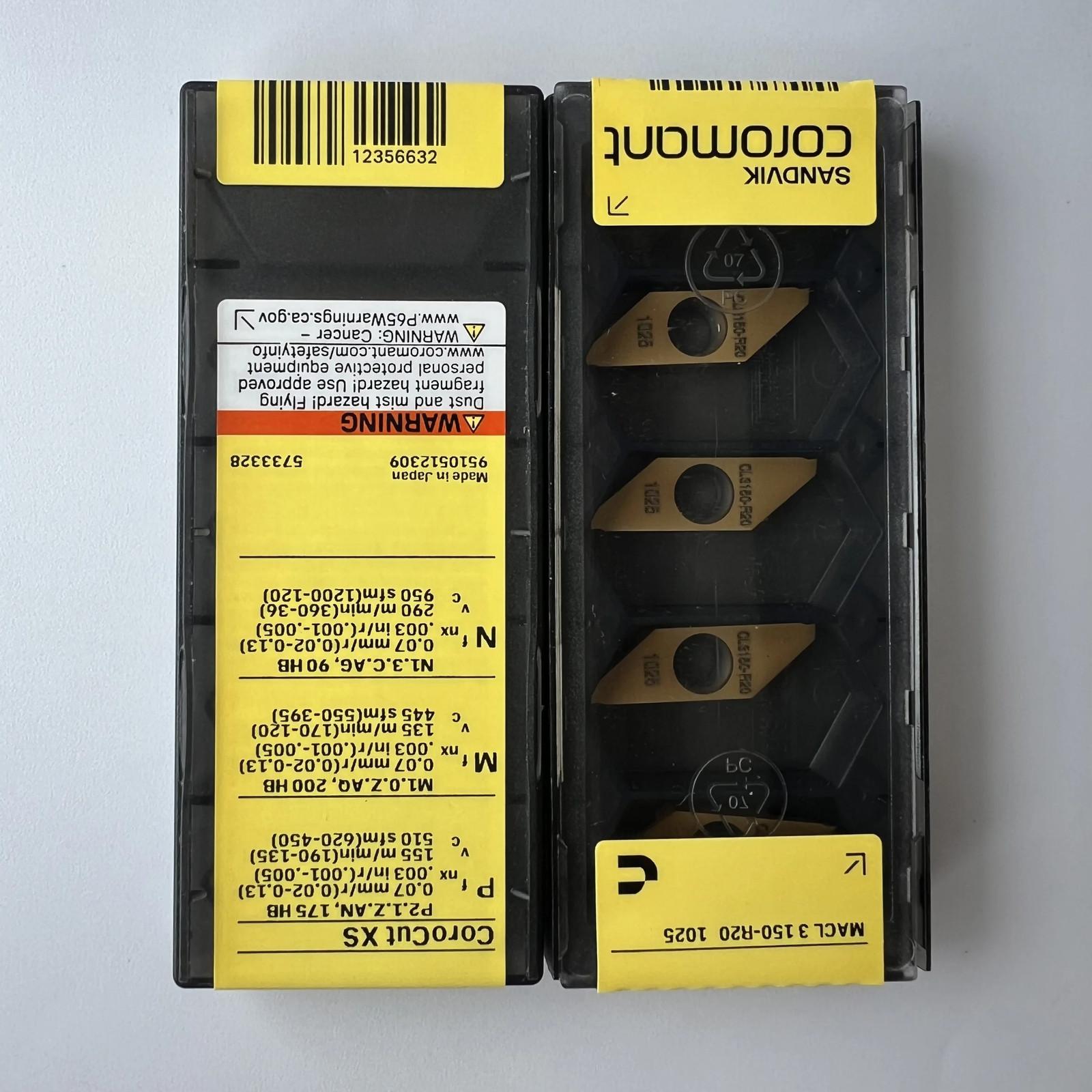 

SANDVIK / MACL3150-R20 1025 / Industrial indexable Carbide Inserts 10 Pcs