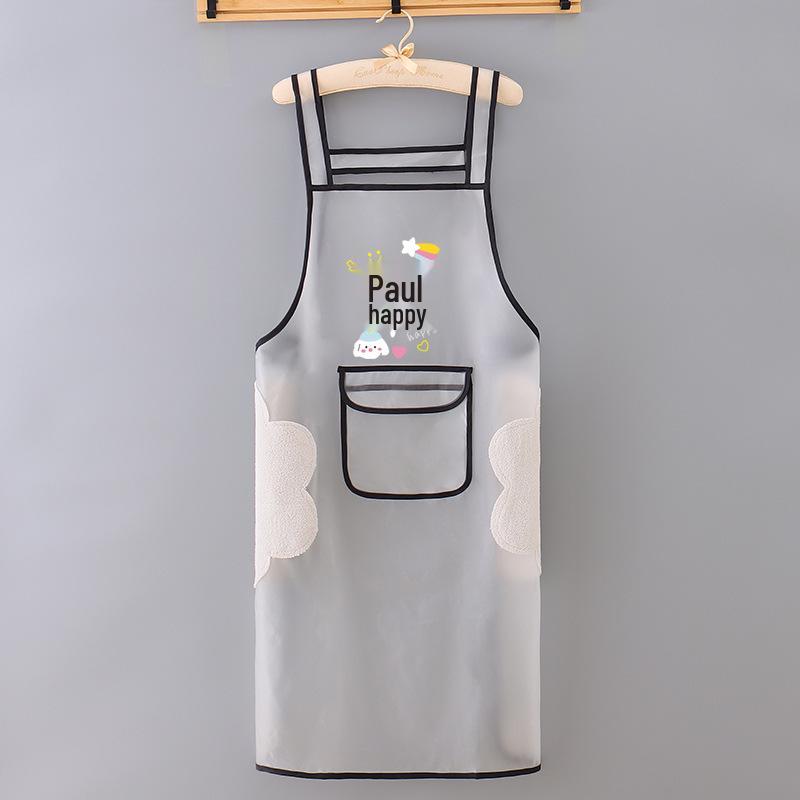 New Transparent TPU Apron: Waterproof, Oil-Resistant, Dirt-Resistant Cartoon Protective Waist Cover.
