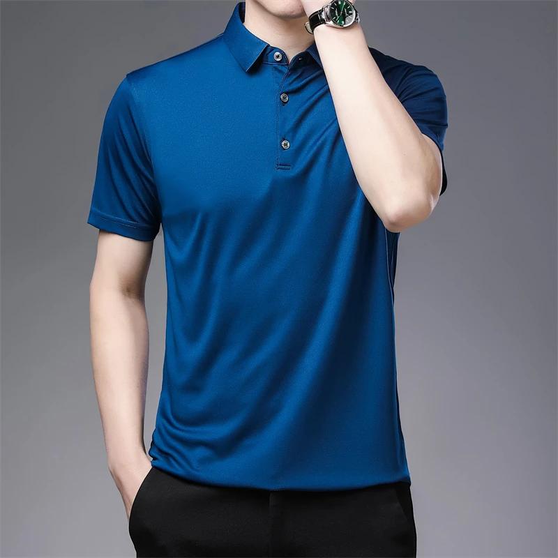 2026 Men's New Solid Color Business Casual POLO Shirt Summer Fashion Casual Short Sleeve Comfortable and Breathable Top