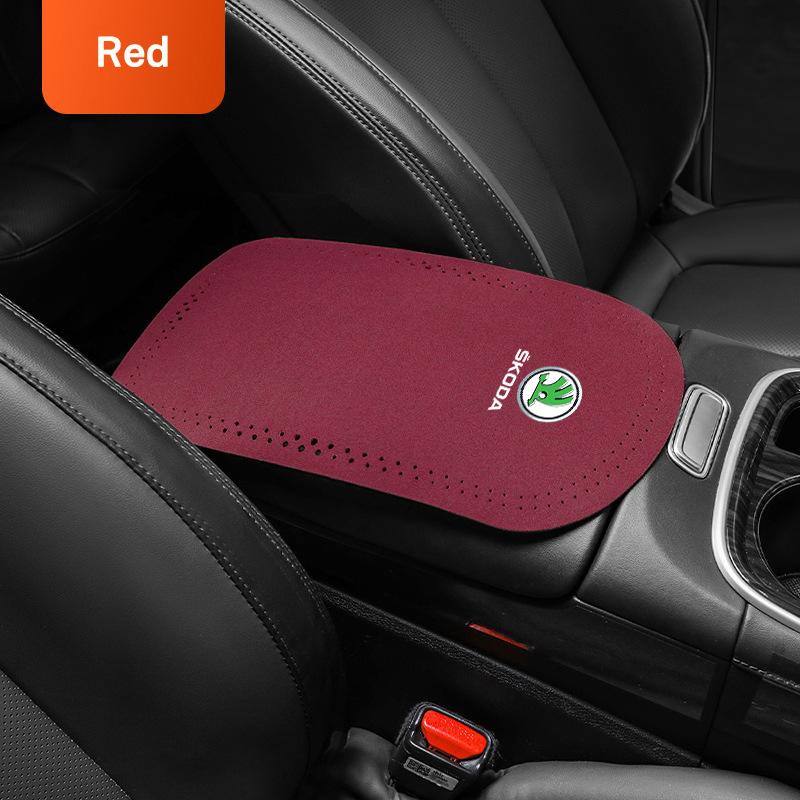 Car Interior Accessories Armrest Cushion Car Armrest Soft Pad Fur Mat For Skoda octavia fabia rapid yeti superb octavia A5 A7 fsjn24