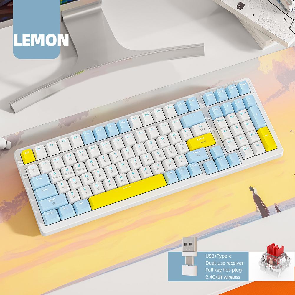 K96 Wireless 2.4G Gaming Mechanical Keyboard 100 Key Hotswap Bluetooth-compatible 5.0 Keyboard Double ISSI Silencing for Laptop