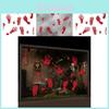 Creepy Halloween Party Decorative Blood Handprint Static Cling Window Sticker For Spooky Atmosphere
