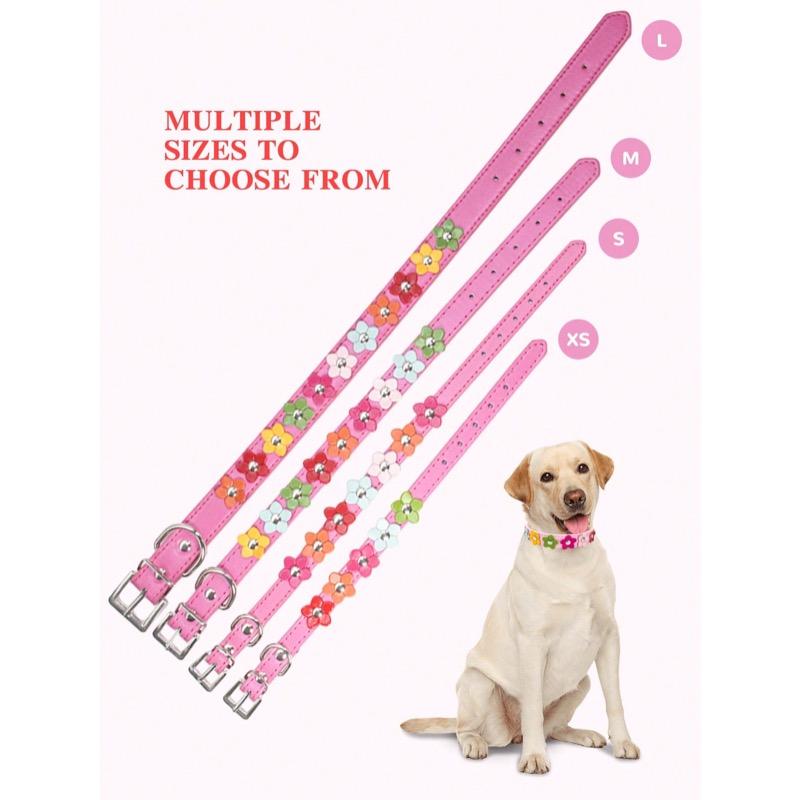 1pc Colorful Flower Decor Pet Collar, Lovely Dog Collar