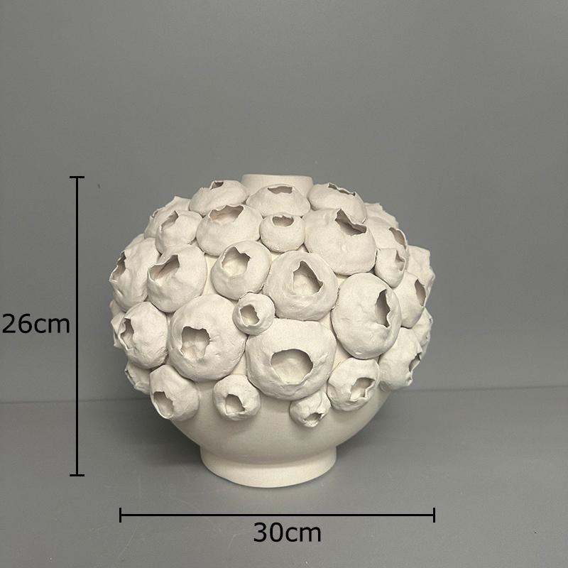 

Minimalism White Floral Wrinkled Ceramic Vase Flowers Pots Desk Decoration Flower Arrangement Floral Vases Room Aesthetic Decor