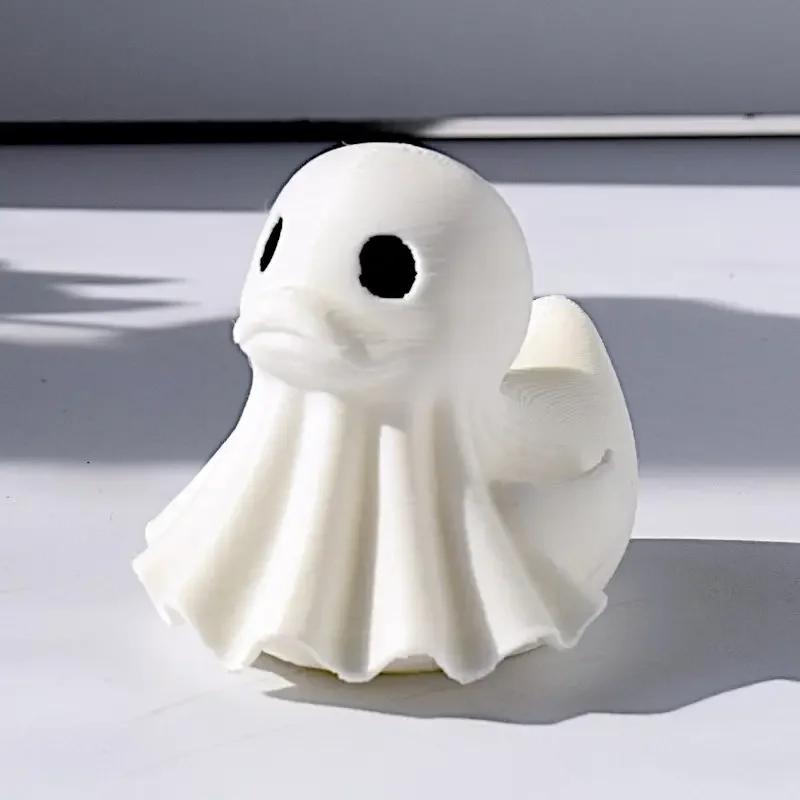 

3D Printing Halloween Ghost Duck Statues, Ghost Horror Duck Decorations, Wizard Duck Decorations, Desktop and Car Decorations белый