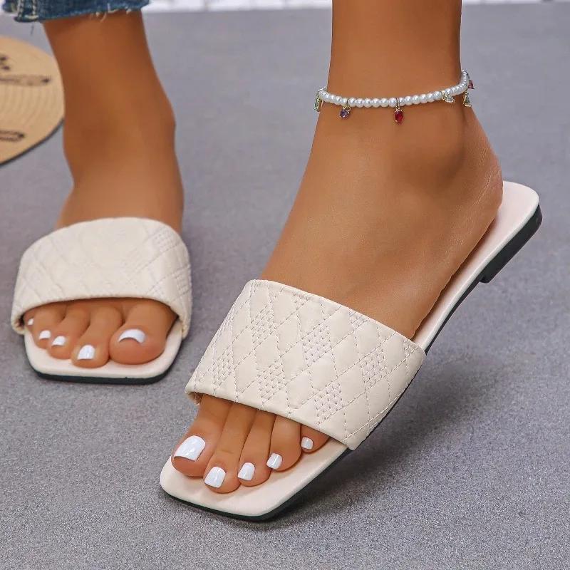 2025 Summer Slippers for Women Wear New Fashionable Women's Shoes Home Slippers Outdoor Beach Sandals Zapatos De Mujer
