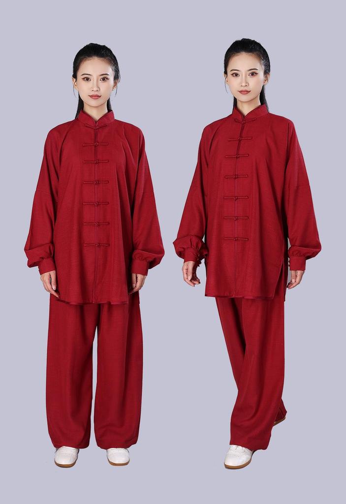 Tai Chi Anzug für Damen: Bestickte Frühjahrs-Herbst Performance & Trainingskleidung, Neuer Chinesischer Langer Mittellanger Stil