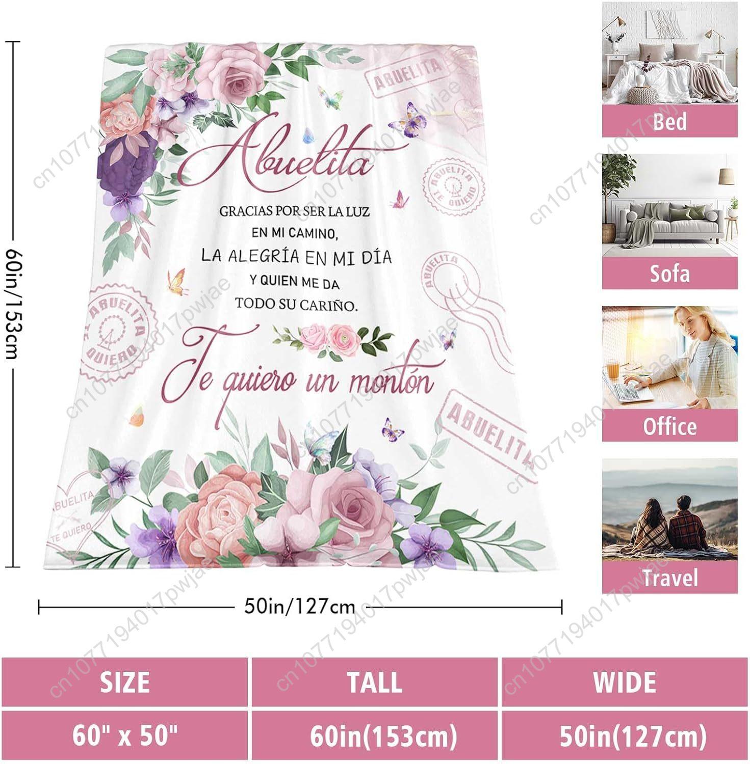 Abuela Gifts in Spanish, Abuelita Blanket 60 X50 , Regalos para Abuela en Español, Grandma Gifts in Spanish, Great Grandma Birth 75cmx90cm