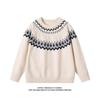 Men's Retro Fair Isle Knit Sweater - Unisex, Heavyweight, Loose Fit