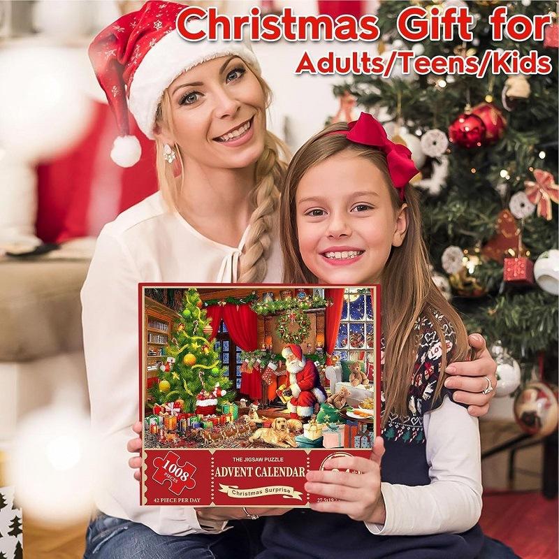 Christmas Jigsaw Puzzle Advent Calendar Puzzle Blind Box Toy Holiday Countdown