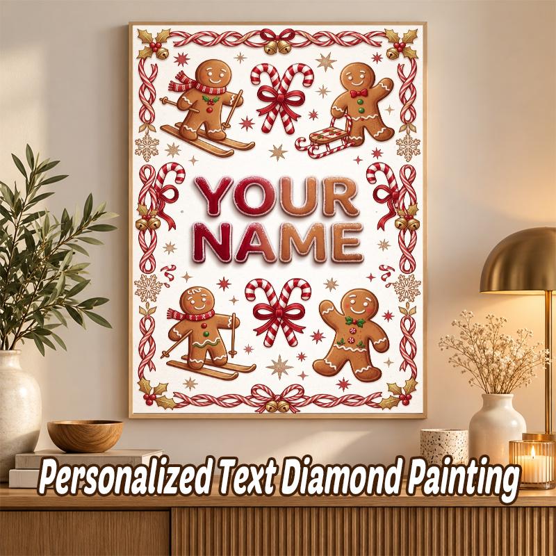 Christmas Custom Name Text 5D Diamond Painting Kit DIY Full Drill Diamond Art Decoration