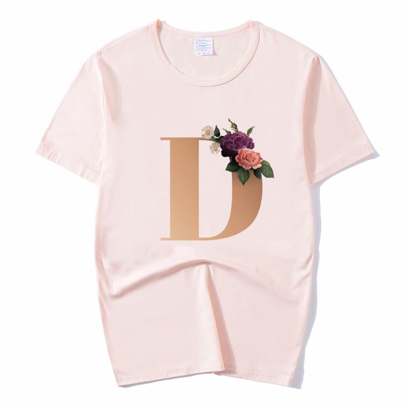 Summer A To Z 26 Alphabet Print Tshirt Cartoon Tees Women Streetwear Funny Casual T