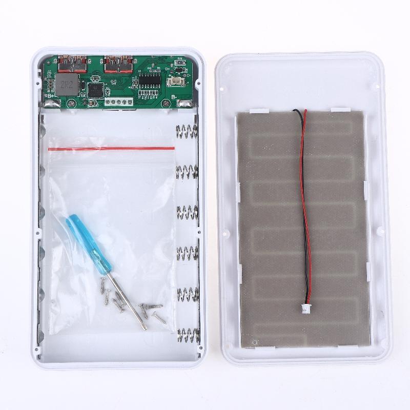 1Pcs Dual Usb Type C Charge Shell 6*18650 Power Bank Battery Box Holder With Camping Lights For Phone 18650 Battery Cases
