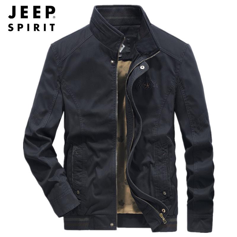 

JEEP SPIRIT Men s Casual Stand Collar Jacket 2633 XL чёрный/синий